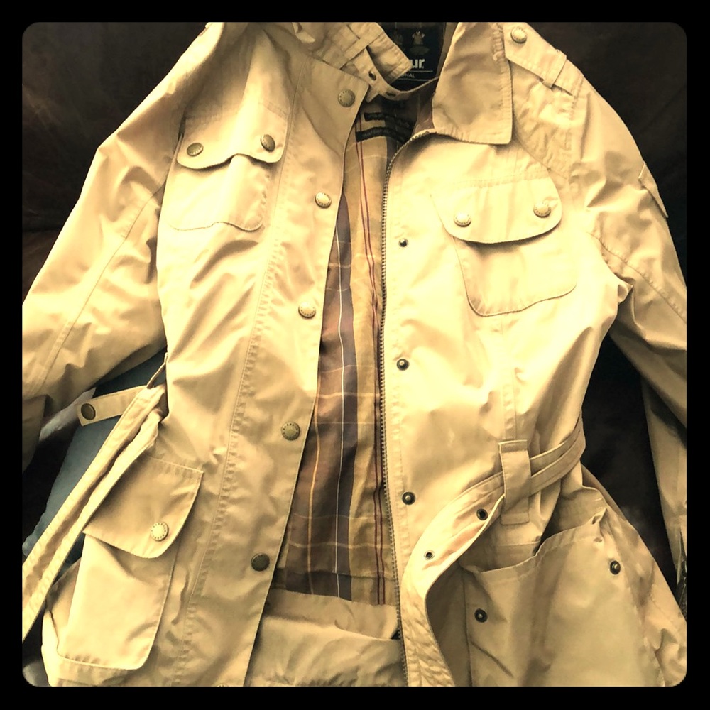 Barbour International waterproof khaki jacket